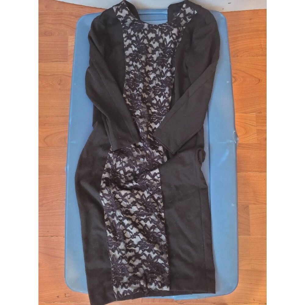 VENUS Black Lace Detail Dress